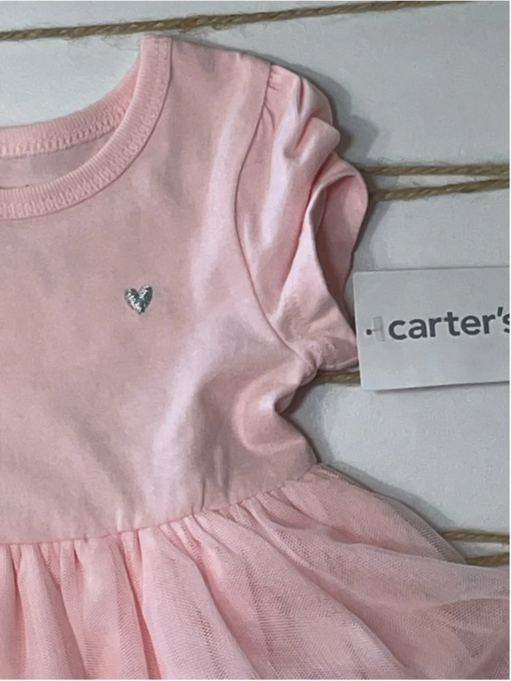 NWT Carter's Girls Short Sleeve Pink Tulle Dress 3 Month Tiered Skirt One Piece